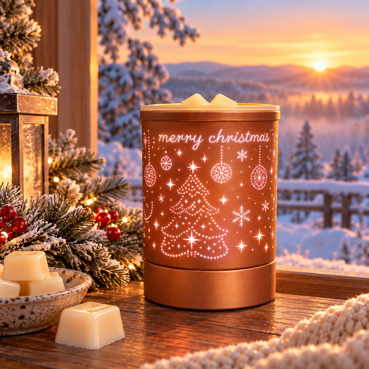 Christmas Cheer Electric Warmer | Rose Gold