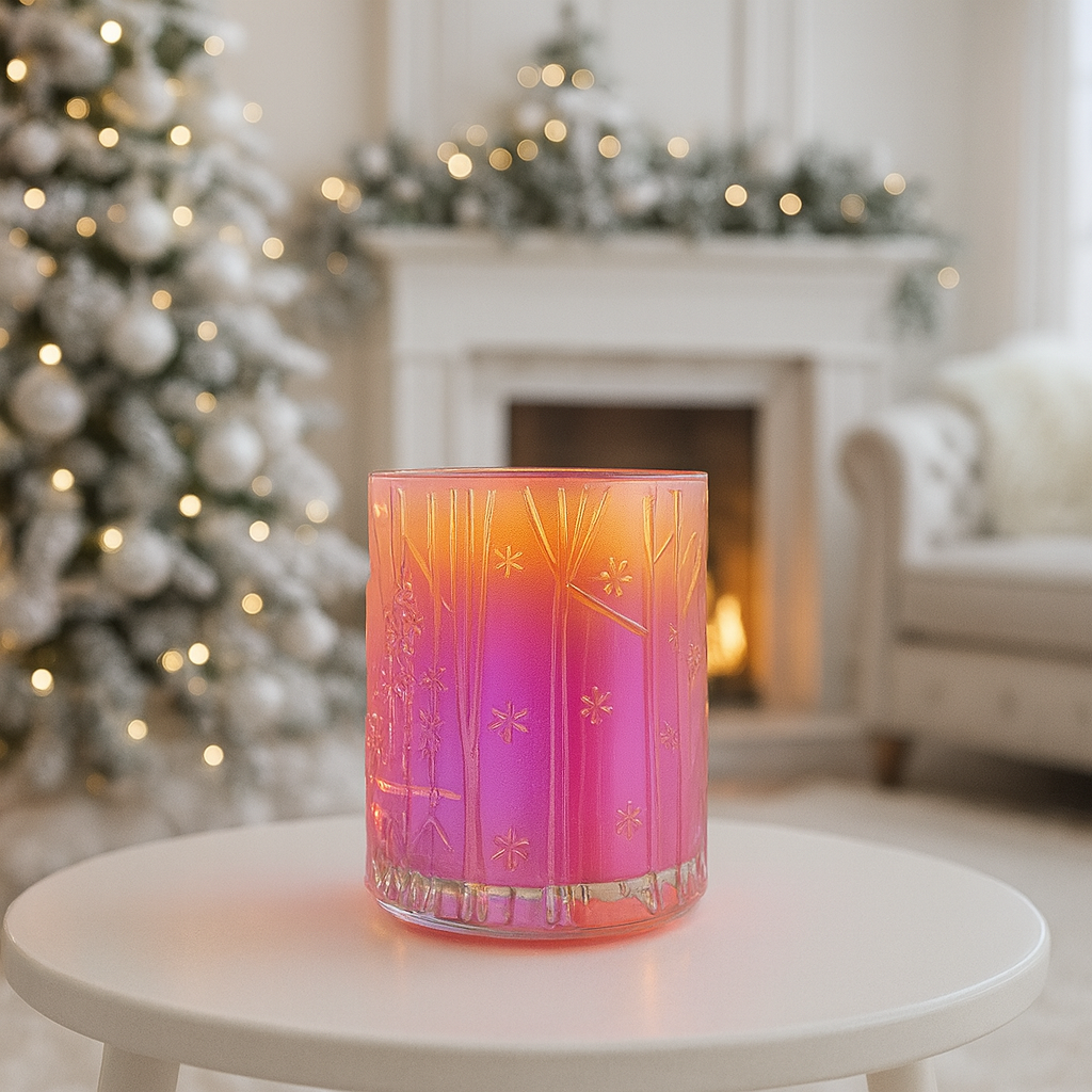 Pink Ombre Reindeer Christmas Candle