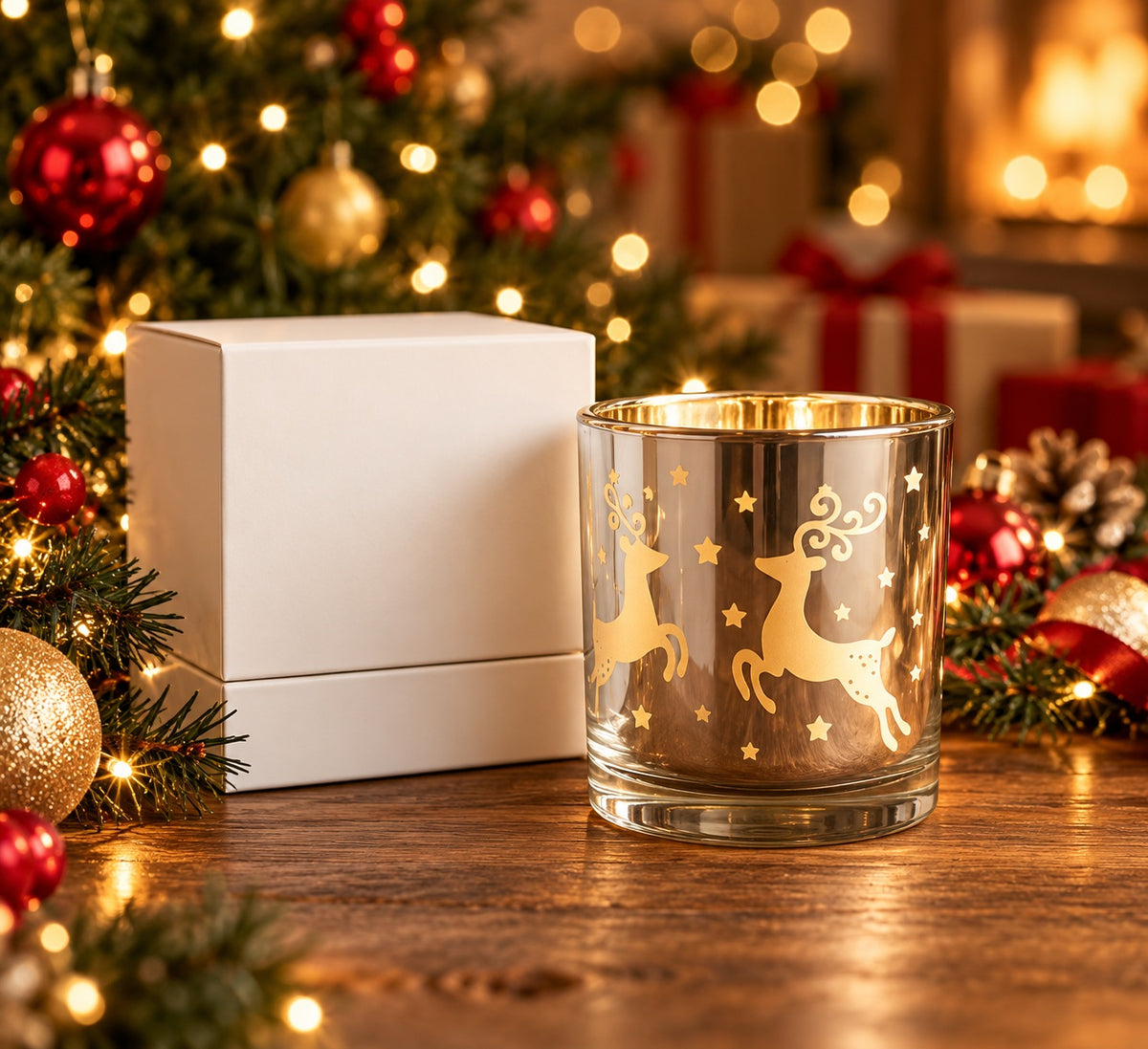 Silver Reindeer Christmas Candle | 2026 Christmas Edition
