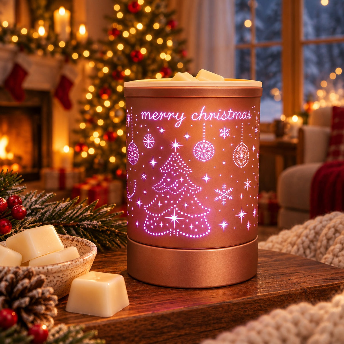 Christmas Cheer Electric Warmer | Rose Gold