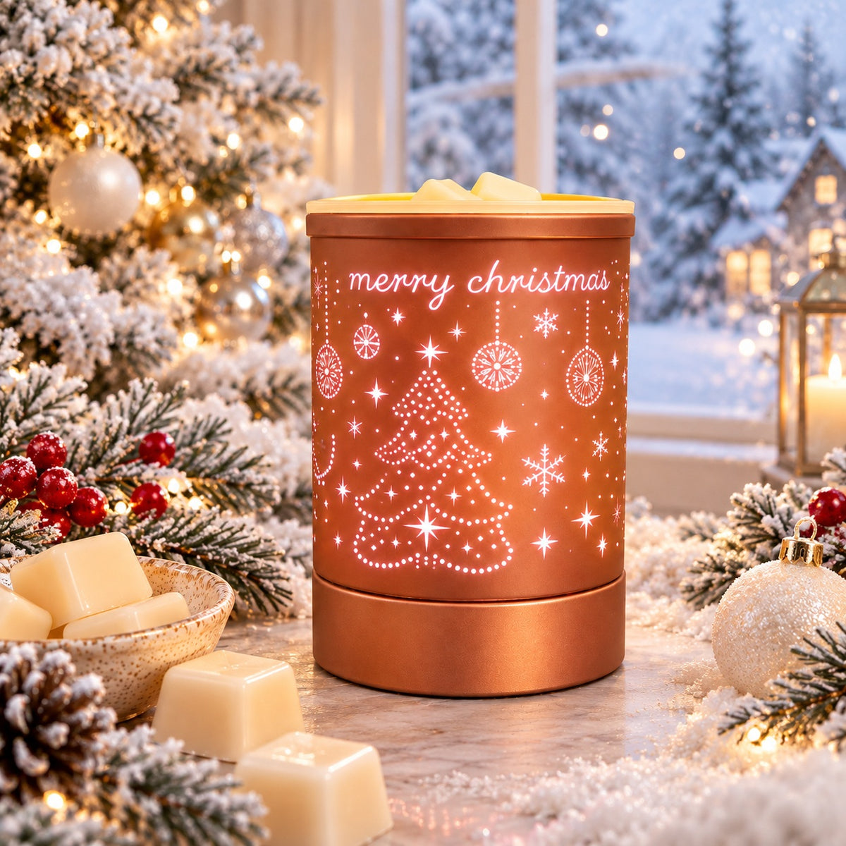 Christmas Cheer Electric Warmer | Rose Gold