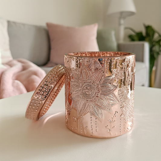 Rose Gold Lotus Candle - (Back Order)