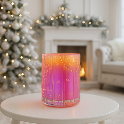 Pink Ombre Reindeer Christmas Candle