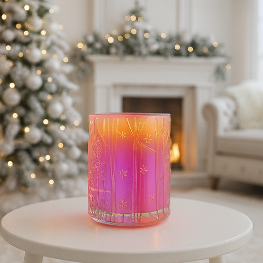 Pink Ombre Reindeer Christmas Candle