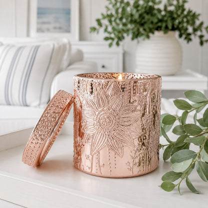 Rose Gold Lotus Candle - Made to Order