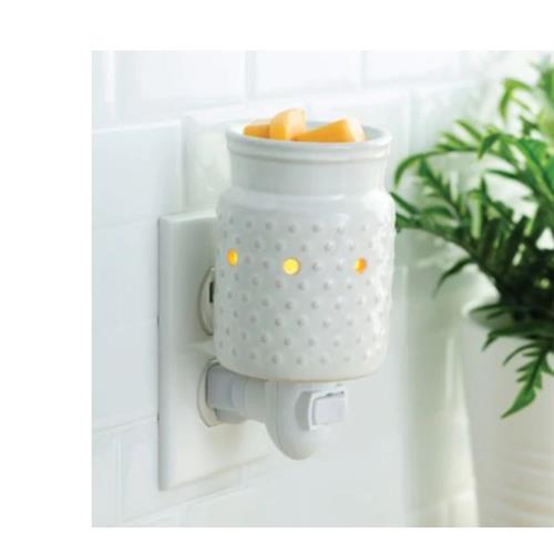 White Hobnail Pluggable Electric Warmer